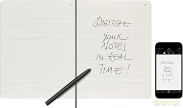 Moleskine Smart Notebook, Smart Writing System, Smart Notebook with Soft Cover, Ruled Pages and Elastic Closure, XL Format 19 x 25, Colour Black - Moleskine [KSIĄŻKA]
