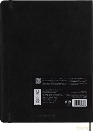 Moleskine Smart Notebook, Smart Writing System, Smart Notebook with Soft Cover, Ruled Pages and Elastic Closure, XL Format 19 x 25, Colour Black - Moleskine [KSIĄŻKA]