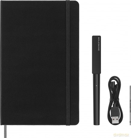 Moleskine Smart Writing Set, Smart Notebook with Smart Pen Included, Moleskine Smart Notebook, Digital Notebook with Lined Pages, Large, 13x21 cm, Black - Moleskine [KSIĄŻKA]