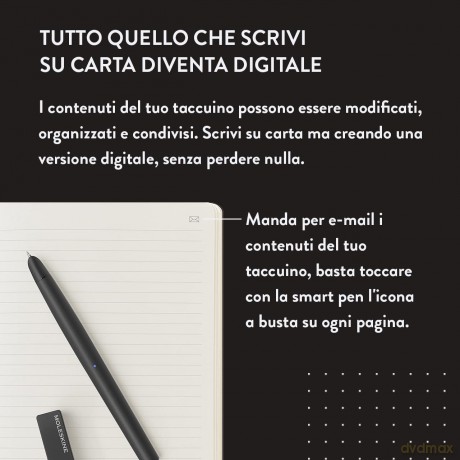 Moleskine Smart Writing Set, Smart Notebook with Smart Pen Included, Moleskine Smart Notebook, Digital Notebook with Lined Pages, Large, 13x21 cm, Black - Moleskine [KSIĄŻKA]