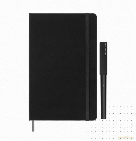 Moleskine Smart Writing Set, Smart Notebook with Smart Pen Included, Moleskine Smart Notebook, Digital Notebook with Lined Pages, Large, 13x21 cm, Black - Moleskine [KSIĄŻKA]