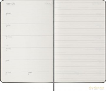 Moleskine weekly planner 2024-2025, Weekly Planner 18 Months 2025, With Space For Notes, With Hard Cover And Elastic Closure, Large Format 13 x 21 cm, Color Black