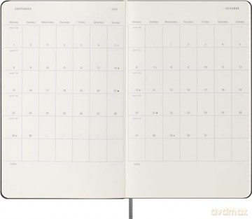 Moleskine weekly planner 2024-2025, Weekly Planner 18 Months 2025, With Space For Notes, With Hard Cover And Elastic Closure, Large Format 13 x 21 cm, Color Black