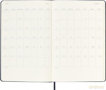 Moleskine Weekly Planner 2024-2025, Weekly Planner 18 Months 2025, With Space For Notes, With Hard Cover And Elastic Closure, Large Format 13 x 21 cm, Color Sapphire Blue [KSIĄŻKA]