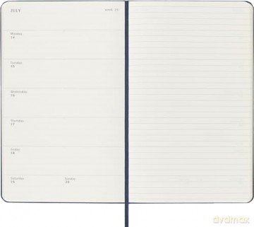 Moleskine Weekly Planner 2024-2025, Weekly Planner 18 Months 2025, With Space For Notes, With Hard Cover And Elastic Closure, Large Format 13 x 21 cm, Color Sapphire Blue [KSIĄŻKA]