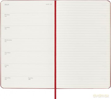 Moleskine Weekly Planner 2024-2025, Weekly Planner 18 Months 2025, With Space For Notes, With Hard Cover And Elastic Closure, Large Format 13 x 21 cm, Color Scarlet Red