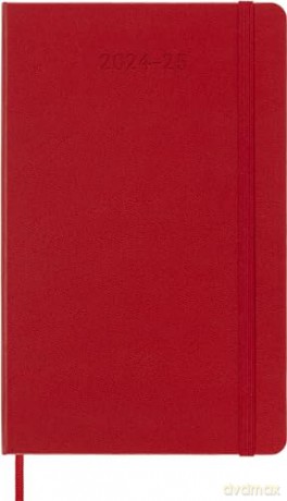 Moleskine Weekly Planner 2024-2025, Weekly Planner 18 Months 2025, With Space For Notes, With Hard Cover And Elastic Closure, Large Format 13 x 21 cm, Color Scarlet Red