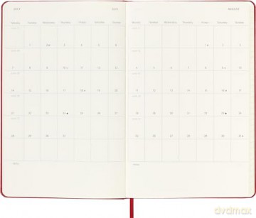 Moleskine Weekly Planner 2024-2025, Weekly Planner 18 Months 2025, With Space For Notes, With Hard Cover And Elastic Closure, Large Format 13 x 21 cm, Color Scarlet Red