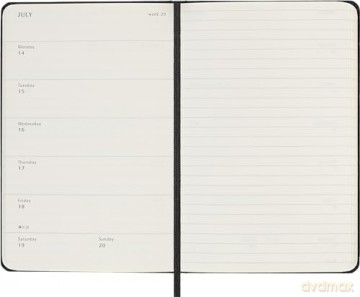 Moleskine Weekly Planner 2024-2025, Weekly Planner 18 Months 2025, With Space For Notes, With Hard Cover And Elastic Closure, Pocket Size 9 x 13 cm, Color Black [KSIĄŻKA]
