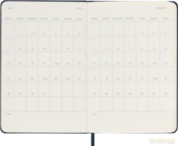 Moleskine Weekly Planner 2024-2025, Weekly Planner 18 Months 2025, With Space For Notes, With Hard Cover And Elastic Closure, Pocket Size 9 x 14 cm, Color Sapphire Blue [KSIĄŻKA]