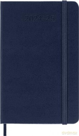 Moleskine Weekly Planner 2024-2025, Weekly Planner 18 Months 2025, With Space For Notes, With Hard Cover And Elastic Closure, Pocket Size 9 x 14 cm, Color Sapphire Blue [KSIĄŻKA]