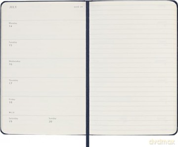 Moleskine Weekly Planner 2024-2025, Weekly Planner 18 Months 2025, With Space For Notes, With Hard Cover And Elastic Closure, Pocket Size 9 x 14 cm, Color Sapphire Blue [KSIĄŻKA]