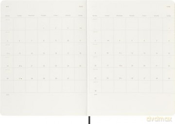 Moleskine Weekly Planner 2024-2025, Weekly Planner 18 Months 2025, With Space For Notes, With Soft Cover And Elastic Closure, Extra Large Size 19 x 25 cm, Color Black [KSIĄŻKA]