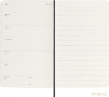 Moleskine Weekly Planner 2024-2025, Weekly Planner 18 Months 2025, With Space For Notes, With Soft Cover And Elastic Closure, Large Format 13 x 21 cm, Color Black