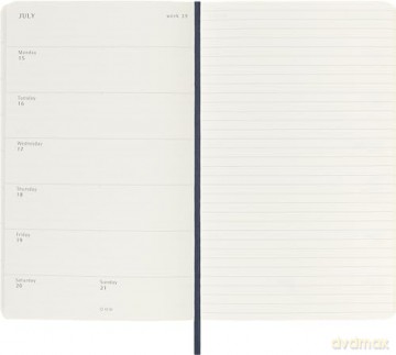 Moleskine Weekly Planner 2024-2025, Weekly Planner 18 Months 2025, With Space For Notes, With Soft Cover And Elastic Closure, Large Format 13 x 21 cm, Color Sapphire Blue [KSIĄŻKA]
