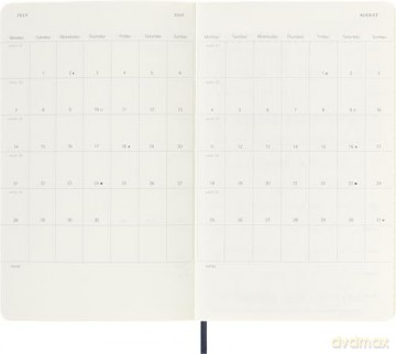 Moleskine Weekly Planner 2024-2025, Weekly Planner 18 Months 2025, With Space For Notes, With Soft Cover And Elastic Closure, Large Format 13 x 21 cm, Color Sapphire Blue [KSIĄŻKA]