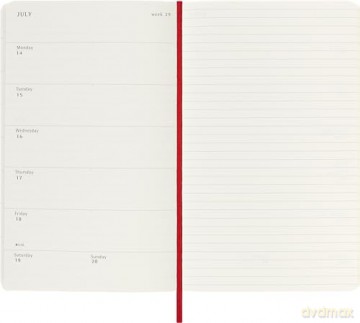 Moleskine Weekly Planner 2024-2025, Weekly Planner 18 Months 2025, With Space For Notes, With Soft Cover And Elastic Closure, Large Size 13 x 21 cm, Color Scarlet Red [KSIĄŻKA]