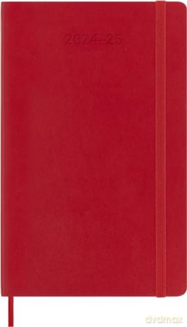 Moleskine Weekly Planner 2024-2025, Weekly Planner 18 Months 2025, With Space For Notes, With Soft Cover And Elastic Closure, Large Size 13 x 21 cm, Color Scarlet Red [KSIĄŻKA]