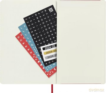 Moleskine Weekly Planner 2024-2025, Weekly Planner 18 Months 2025, With Space For Notes, With Soft Cover And Elastic Closure, Large Size 13 x 21 cm, Color Scarlet Red [KSIĄŻKA]