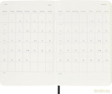 Moleskine Weekly Planner 2024-2025, Weekly Planner 18 Months 2025, With Space For Notes, With Soft Cover And Elastic Closure, Pocket Size 9 x 14 cm, Color Black [KSIĄŻKA]