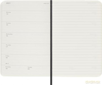 Moleskine Weekly Planner 2024-2025, Weekly Planner 18 Months 2025, With Space For Notes, With Soft Cover And Elastic Closure, Pocket Size 9 x 14 cm, Color Black [KSIĄŻKA]