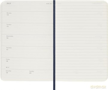 Moleskine Weekly Planner 2024-2025, Weekly Planner 18 Months 2025, With Space For Notes, With Soft Cover And Elastic Closure, Pocket Size 9 x 14 cm, Color Sapphire Blue [KSIĄŻKA]