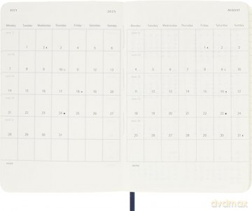 Moleskine Weekly Planner 2024-2025, Weekly Planner 18 Months 2025, With Space For Notes, With Soft Cover And Elastic Closure, Pocket Size 9 x 14 cm, Color Sapphire Blue [KSIĄŻKA]