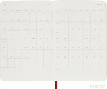 Moleskine Weekly Planner 2024-2025, Weekly Planner 18 Months 2025, With Space For Notes, With Soft Cover And Elastic Closure, Pocket Size 9 x 14 cm, Color Scarlet Red [KSIĄŻKA]