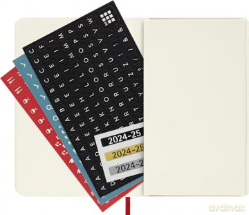 Moleskine Weekly Planner 2024-2025, Weekly Planner 18 Months 2025, With Space For Notes, With Soft Cover And Elastic Closure, Pocket Size 9 x 14 cm, Color Scarlet Red [KSIĄŻKA]