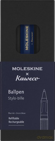 Moleskine x Kaweco Ballpen Refillable Pen in ABS plastic for Writers, Note-takers, Refill 1.0 mm with Blue Ink Included, Color Blue - Moleskine