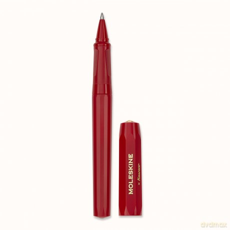 Moleskine x Kaweco Ballpen Refillable Pen in ABS plastic for Writers, Note-takers, Refill 1.0 mm with Blue Ink Included, Color Red - Moleskine
