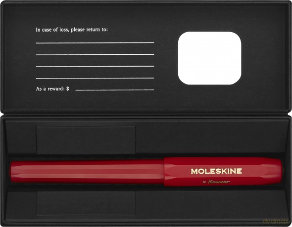 Moleskine x Kaweco Ballpen Refillable Pen in ABS plastic for Writers, Note-takers, Refill 1.0 mm with Blue Ink Included, Color Red - Moleskine