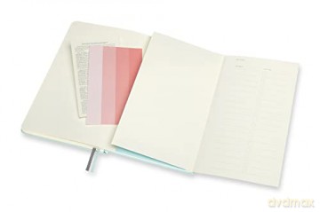 Moleskine, Bullet Notebook Art Collection, Sketch Pad, Drawing Notebook, Blank or Lined Pages, Hard Cover, Large Format 13x21 cm, Aquamarine Colour [KSIĄŻKA]
