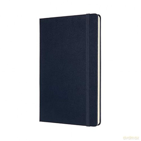 Moleskine, Classic Notebook, Blank and Lined Pages, Hard Cover and Elastic Closure, Large Size 13x21 cm, Sapphire Blue Colour, 192 Pages - Moleskine [KSIĄŻKA]