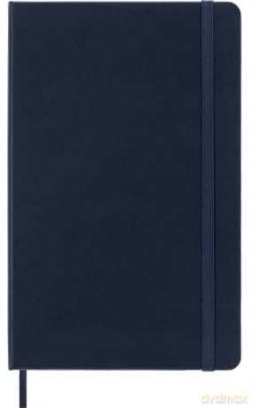 Moleskine, Classic Notebook, Blank and Lined Pages, Hard Cover and Elastic Closure, Large Size 13x21 cm, Sapphire Blue Colour, 192 Pages - Moleskine [KSIĄŻKA]