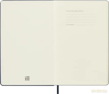 Moleskine, Classic Notebook, Blank and Lined Pages, Hard Cover and Elastic Closure, Large Size 13x21 cm, Sapphire Blue Colour, 192 Pages - Moleskine [KSIĄŻKA]