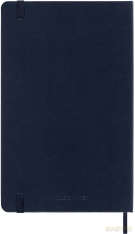 Moleskine, Classic Notebook, Blank and Lined Pages, Hard Cover and Elastic Closure, Large Size 13x21 cm, Sapphire Blue Colour, 192 Pages - Moleskine [KSIĄŻKA]