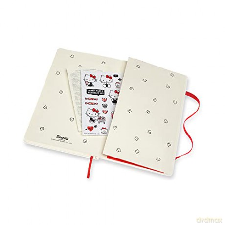 Moleskine, Hello Kitty Limited Edition Notebook, White Layout and Hard Cover, Large Format 13x21 cm, White Colour, 192 Pages - Moleskine [KSIĄŻKA]
