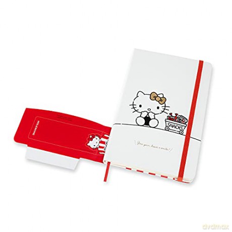 Moleskine, Hello Kitty Limited Edition Notebook, White Layout and Hard Cover, Large Format 13x21 cm, White Colour, 192 Pages - Moleskine [KSIĄŻKA]
