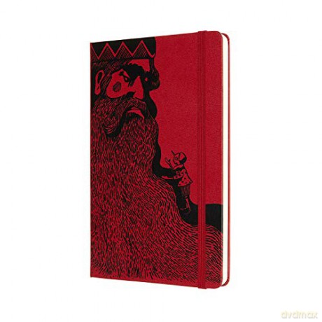 Moleskine, Limited Edition Notebook, Pinocchio Mangiafuoco, Lined Layout and Hard Cover, Large Format 13x21 cm, Scarlet Red Colour, 192 Pages [KSIĄŻKA]