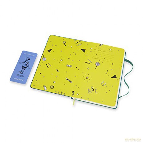 Moleskine, Limited Edition Notebook, Pinocchio The Shark, Lined Layout and Hard Cover, Large Format 13x21 cm, Green Colour, 192 Pages [KSIĄŻKA]