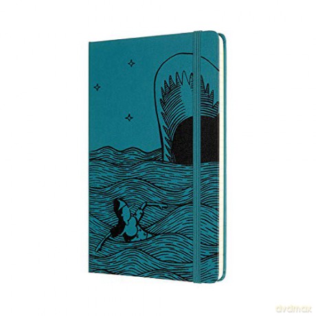 Moleskine, Limited Edition Notebook, Pinocchio The Shark, Lined Layout and Hard Cover, Large Format 13x21 cm, Green Colour, 192 Pages [KSIĄŻKA]