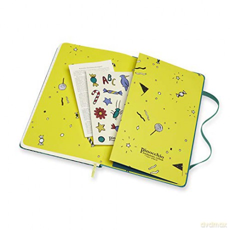 Moleskine, Limited Edition Notebook, Pinocchio The Shark, Lined Layout and Hard Cover, Large Format 13x21 cm, Green Colour, 192 Pages [KSIĄŻKA]