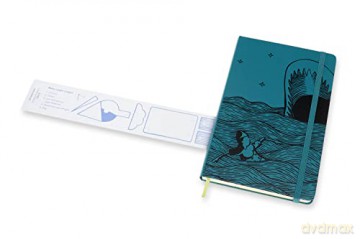 Moleskine, Limited Edition Notebook, Pinocchio The Shark, Lined Layout and Hard Cover, Large Format 13x21 cm, Green Colour, 192 Pages [KSIĄŻKA]
