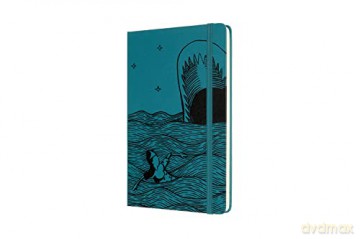 Moleskine, Limited Edition Notebook, Pinocchio The Shark, Lined Layout and Hard Cover, Large Format 13x21 cm, Green Colour, 192 Pages [KSIĄŻKA]
