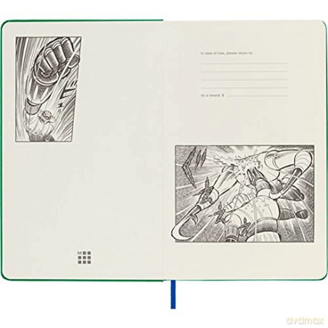 Moleskine, Limited Edition Super Robot Jeeg Robot Notebook, Lined Layout and Hard Cover, Large Size 13x21 cm, Emerald Green Colour, 192 Pages - Moleskine [KSIĄŻKA]