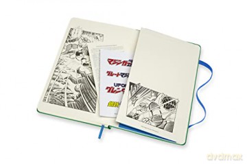 Moleskine, Limited Edition Super Robot Jeeg Robot Notebook, Lined Layout and Hard Cover, Large Size 13x21 cm, Emerald Green Colour, 192 Pages - Moleskine [KSIĄŻKA]