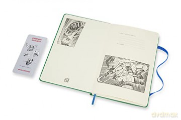 Moleskine, Limited Edition Super Robot Jeeg Robot Notebook, Lined Layout and Hard Cover, Large Size 13x21 cm, Emerald Green Colour, 192 Pages - Moleskine [KSIĄŻKA]