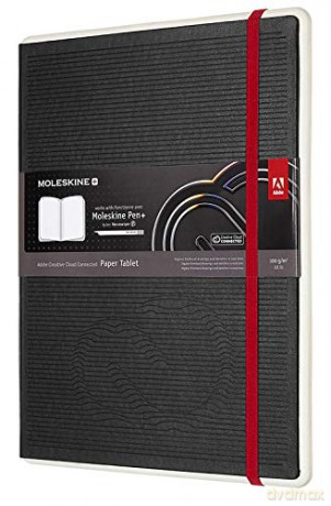 Moleskine, Notebook Adobe Creative Cloud Paper Tablet, Digital Notebook with White Pages - Notebook Suitable to Use with Pen Moleskine +, Black Color - Extra Large Size 19 x 25 cm - Moleskine [KSIĄŻKA]