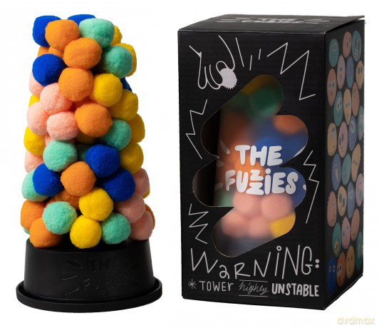 Monikers The Fuzzies - Quick Game of Balance, Combines Little Pompom Balls with Gravity-Defying Towers! Fun, Competitive Game For Ages 6 to Adult, Don't Topple the Tower [GRA]